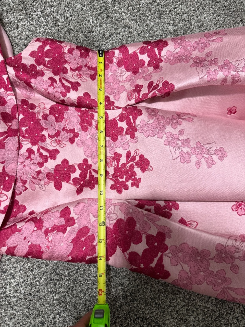 Adrianna Papell Pink Floral Off Shoulder Gown - Picture 10 of 12